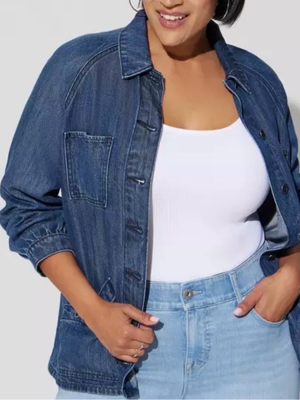 Torrid tencel blue Chore Coat Jacket size 2